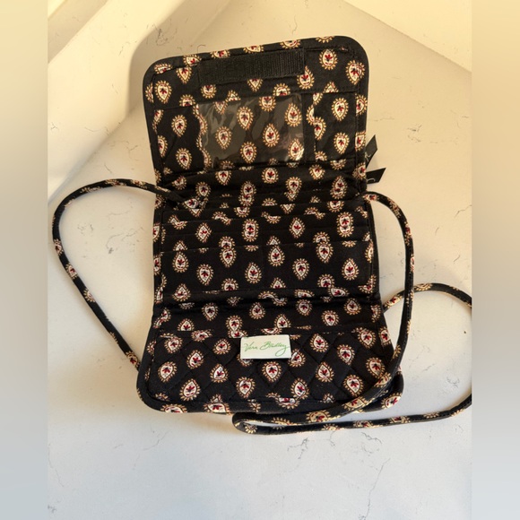 Vera Bradley wallet‎ ~black paisley vintage pattern~ with crossbody strap - Picture 7 of 7
